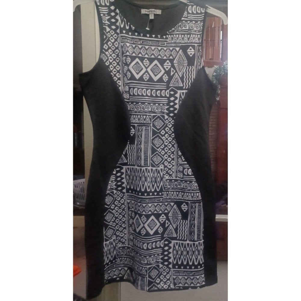 Womens Bailey Girl Sleeveless Black Dress XL Lined Geometric Pattern